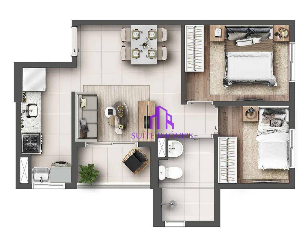 Apartamento à venda com 2 quartos, 39m² - Foto 4