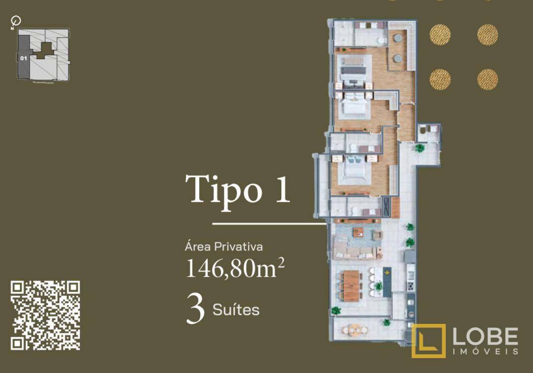 Apartamento à venda com 3 quartos, 146m² - Foto 6