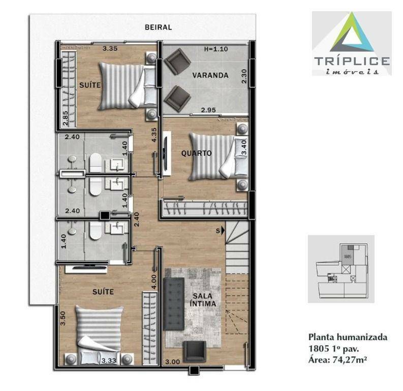 Cobertura à venda com 3 quartos, 208m² - Foto 2