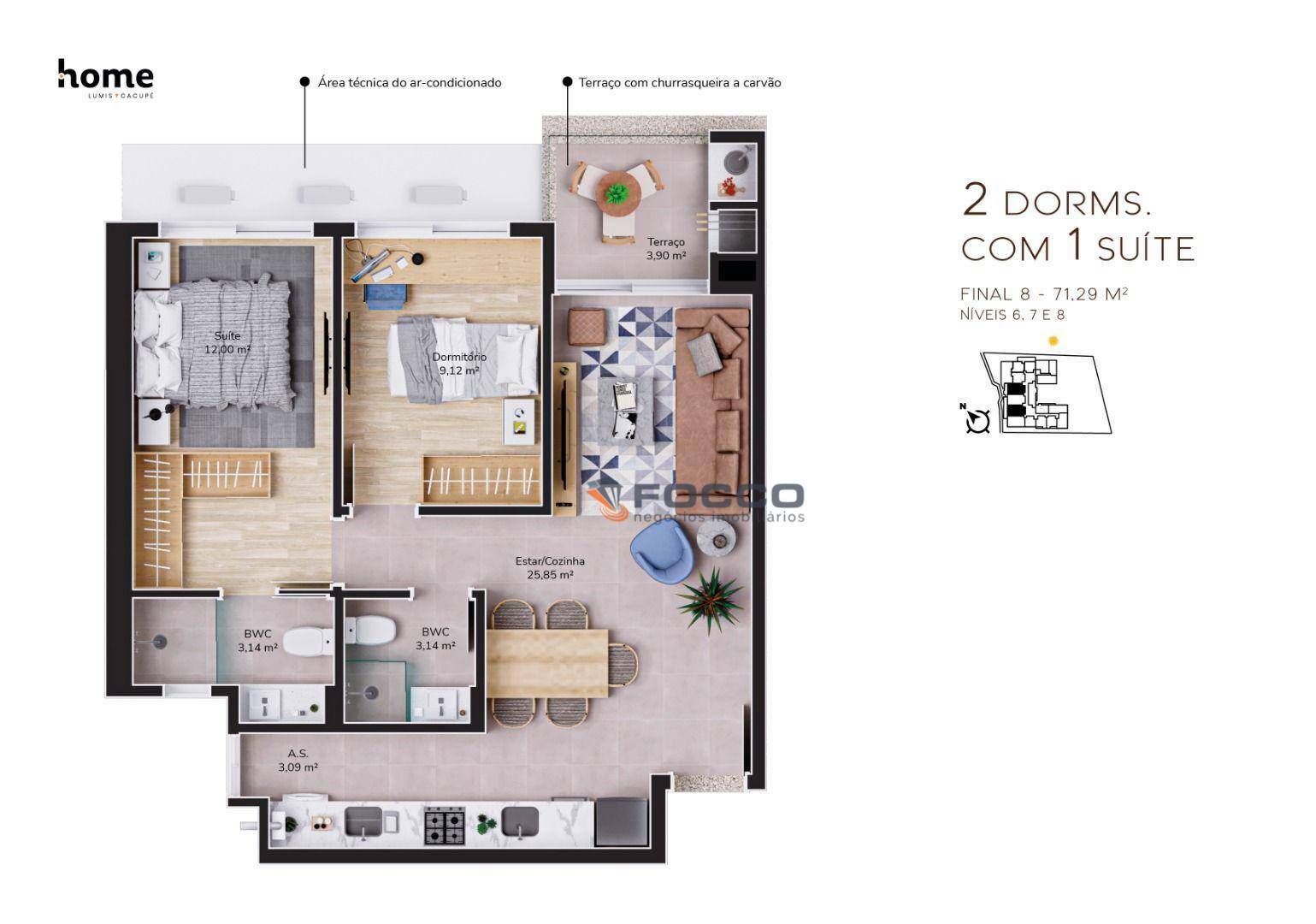 Apartamento à venda com 2 quartos, 71m² - Foto 12