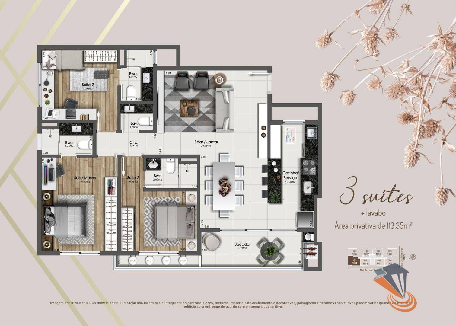 Apartamento à venda com 3 quartos, 115m² - Foto 12