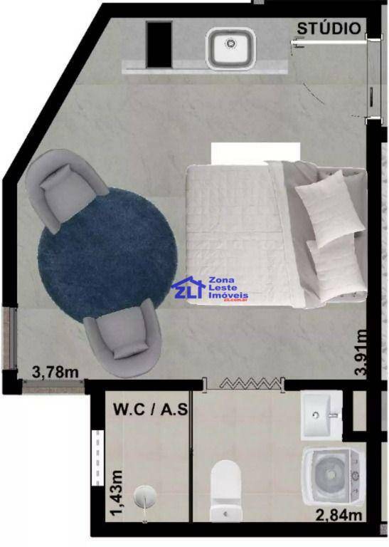 Kitnet e Studio para alugar com 1 quarto, 25m² - Foto 8