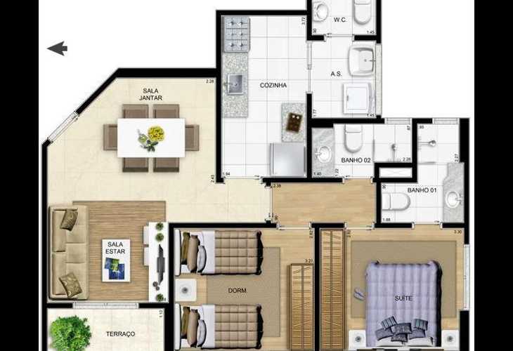 Apartamento à venda com 2 quartos, 68m² - Foto 11