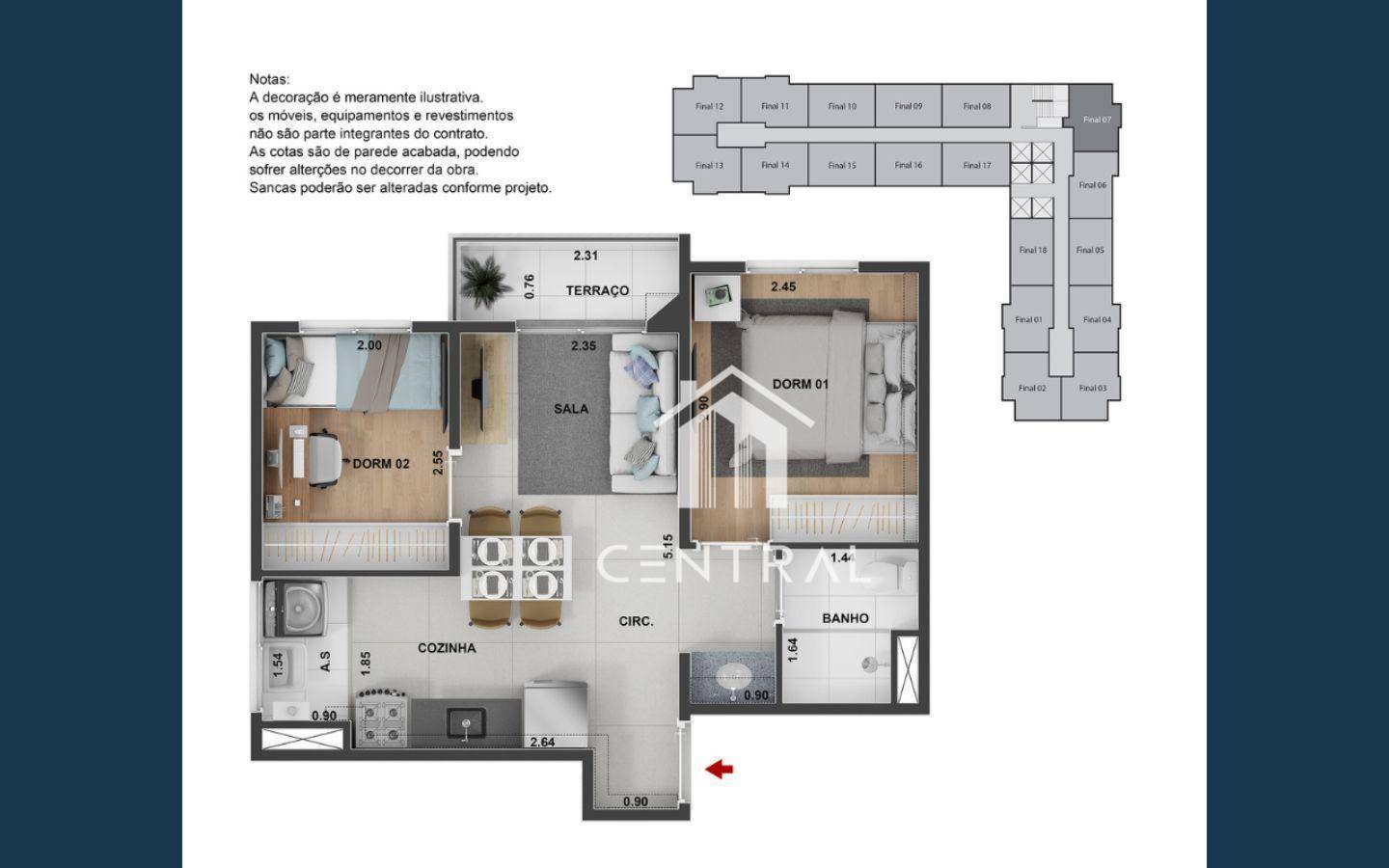 Apartamento à venda com 2 quartos, 36m² - Foto 8