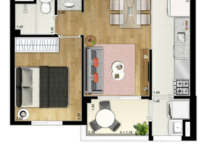 Apartamento à venda com 1 quarto, 37m² - Foto 7