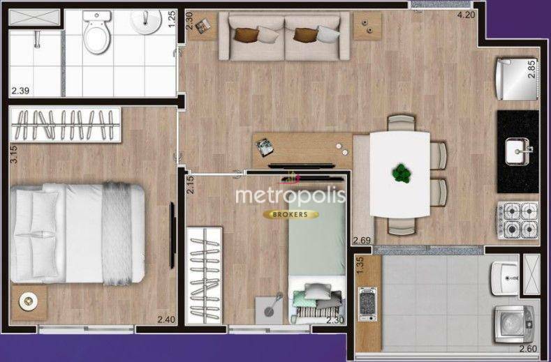 Apartamento à venda com 2 quartos, 38m² - Foto 3