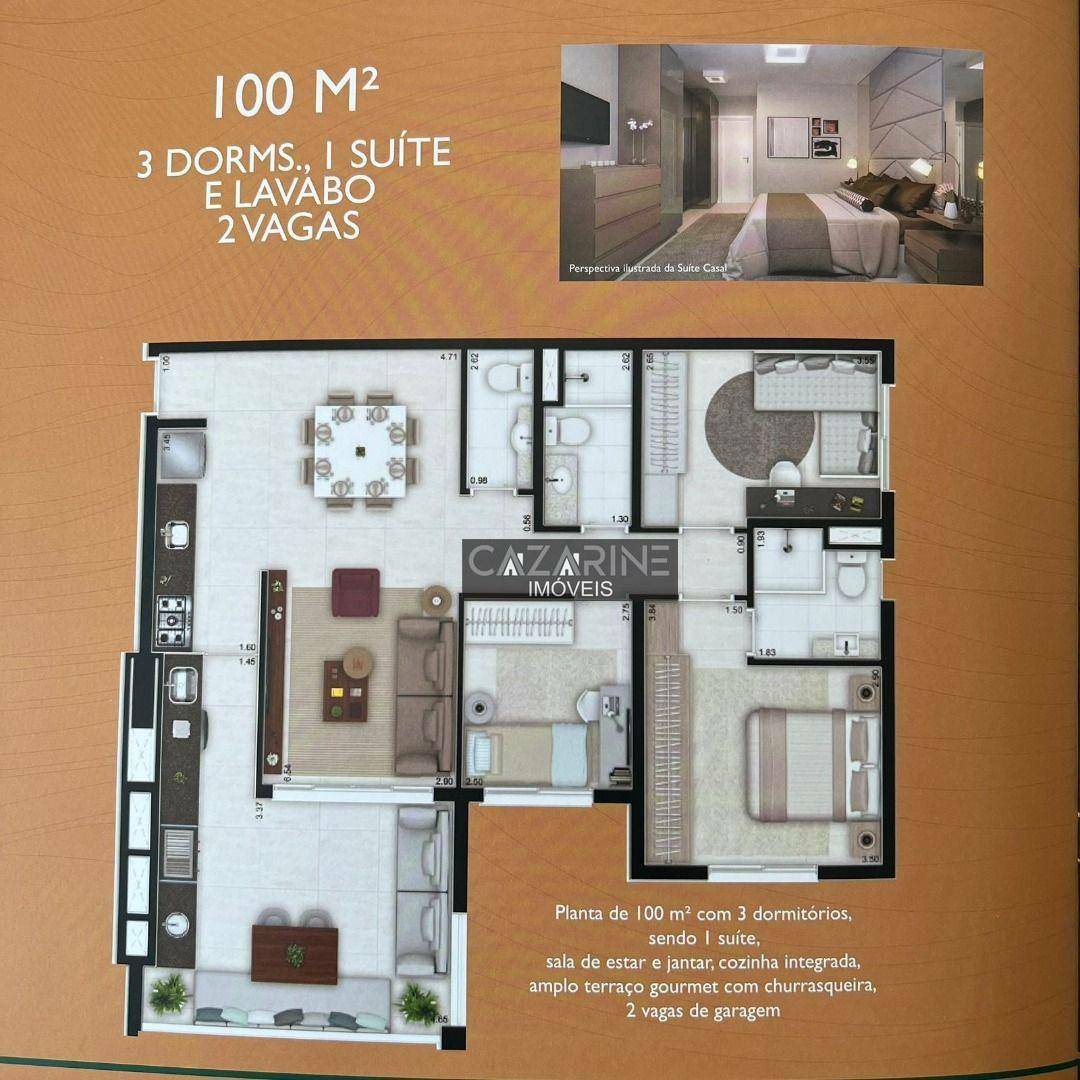 Apartamento à venda com 3 quartos, 100m² - Foto 1