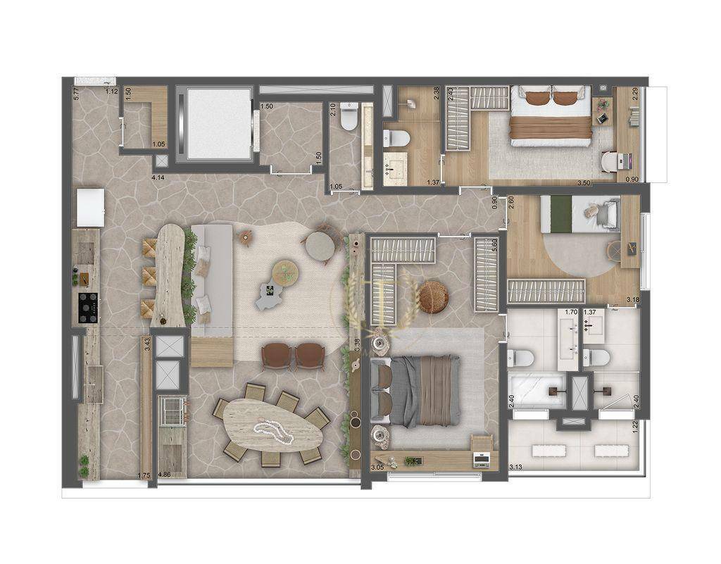 Apartamento à venda com 4 quartos, 144m² - Foto 3