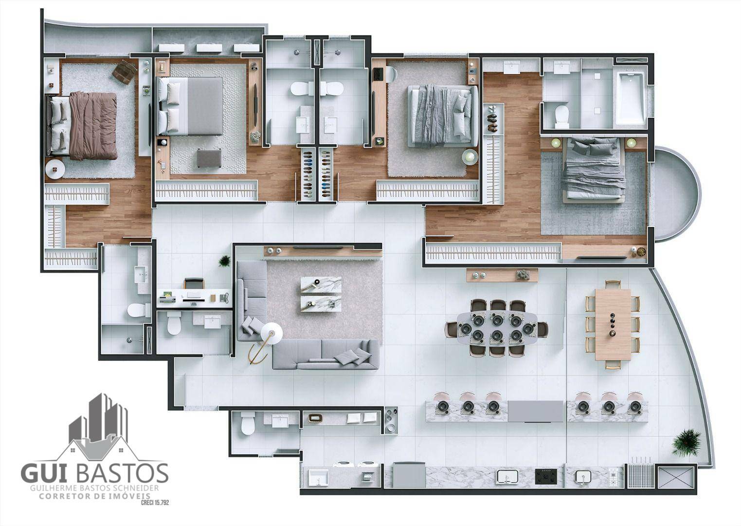 Apartamento à venda com 4 quartos, 180m² - Foto 46