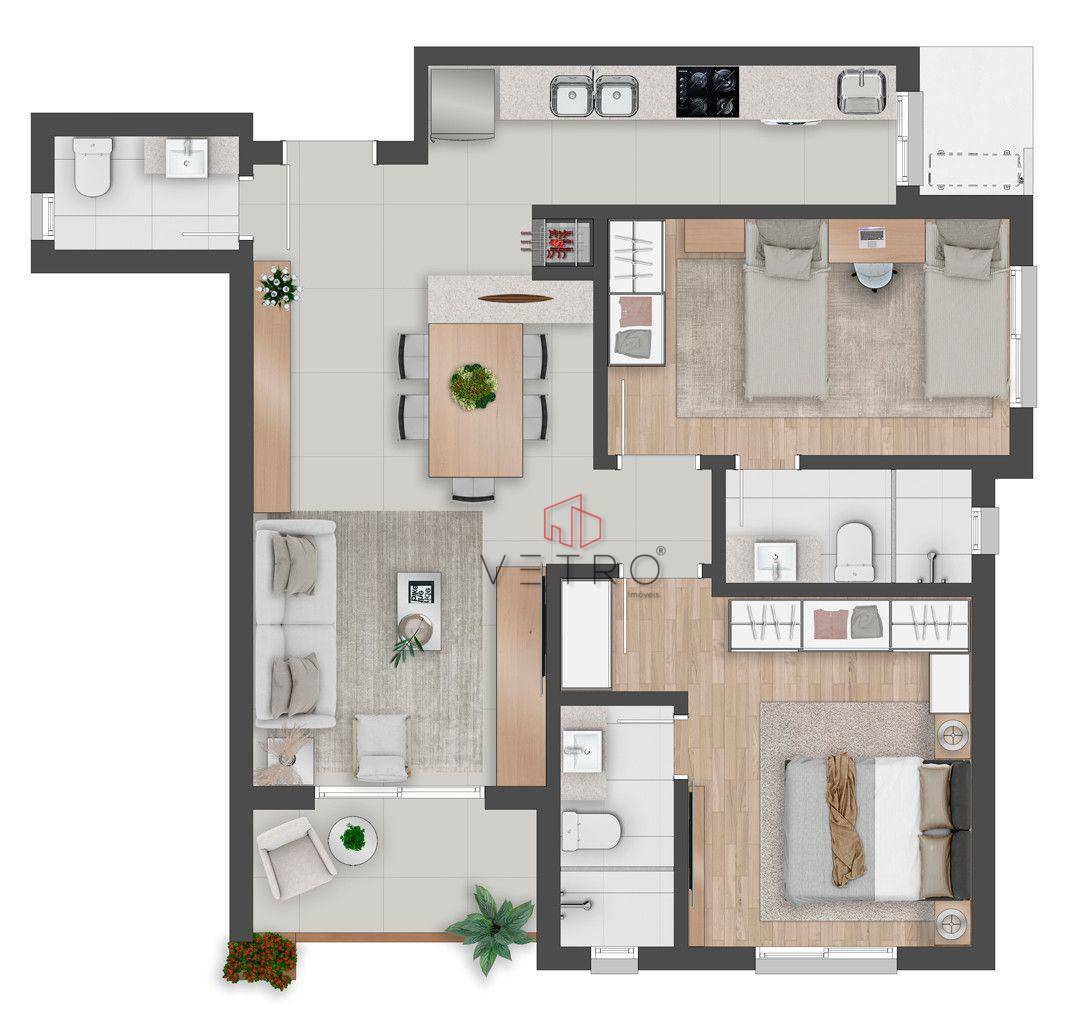 Apartamento à venda com 2 quartos, 79m² - Foto 5