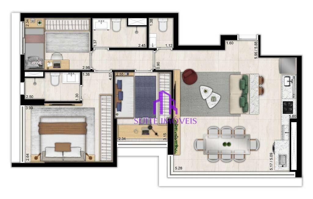 Apartamento à venda com 3 quartos, 79m² - Foto 24