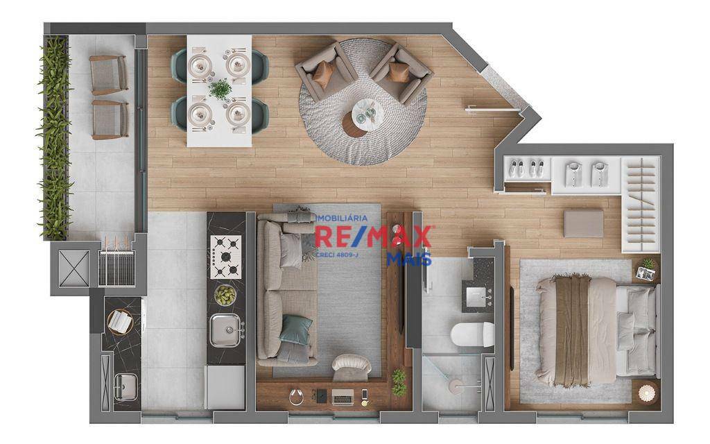 Apartamento à venda com 2 quartos, 51m² - Foto 4