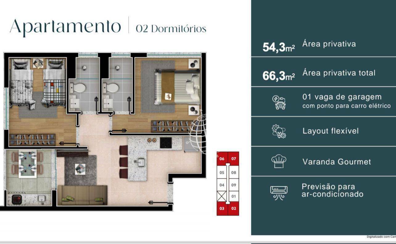 Apartamento à venda com 2 quartos, 66m² - Foto 1