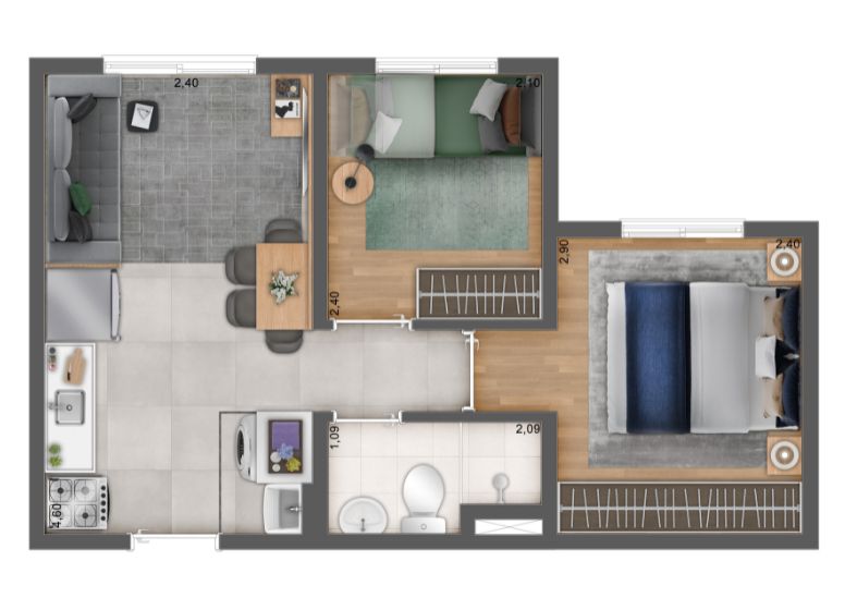 Apartamento à venda com 2 quartos, 32m² - Foto 1