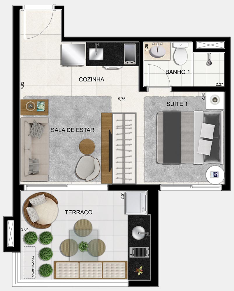 Apartamento à venda com 1 quarto, 36m² - Foto 5