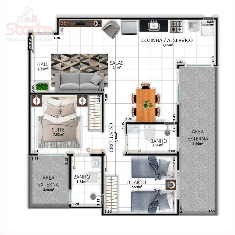 Apartamento à venda com 2 quartos, 70m² - Foto 9