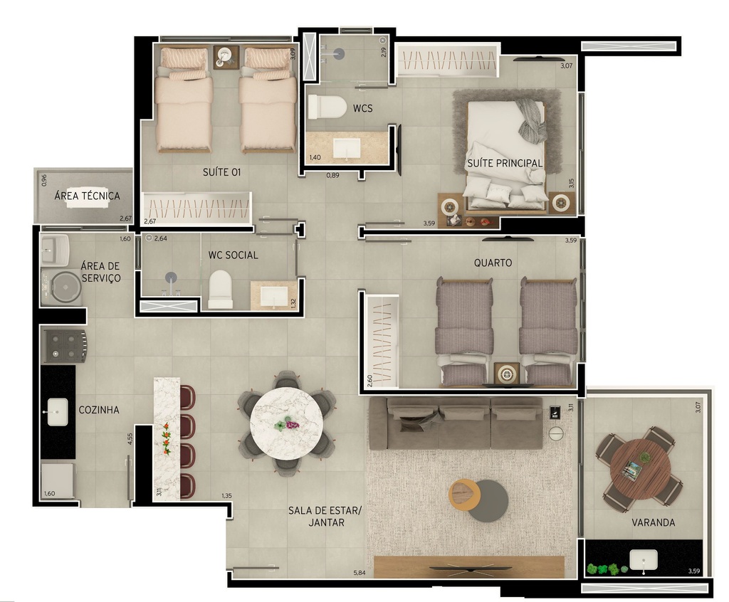 Apartamento à venda com 3 quartos, 8733m² - Foto 41