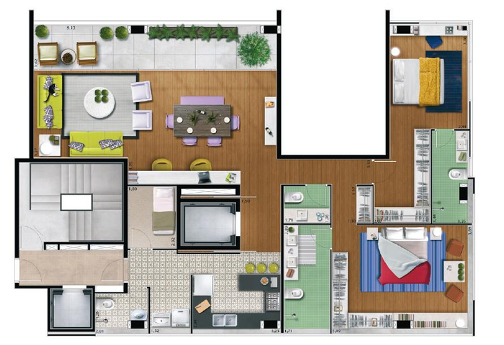 Apartamento à venda com 1 quarto, 124m² - Foto 13