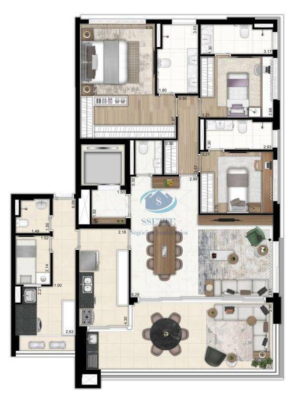 Apartamento à venda com 3 quartos, 156m² - Foto 2