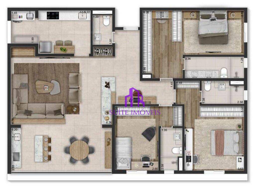 Apartamento à venda com 3 quartos, 177m² - Foto 9