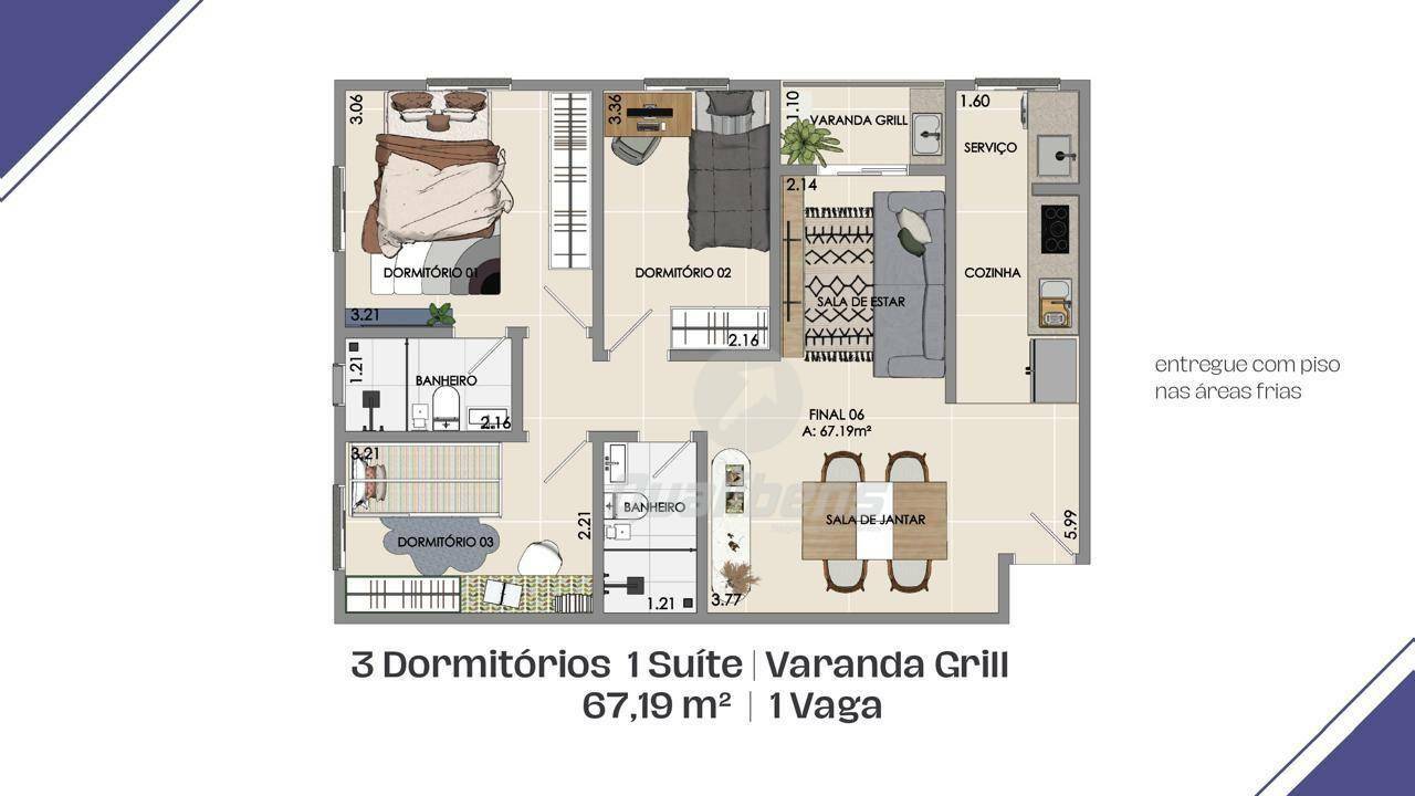 Apartamento à venda com 3 quartos, 67m² - Foto 7