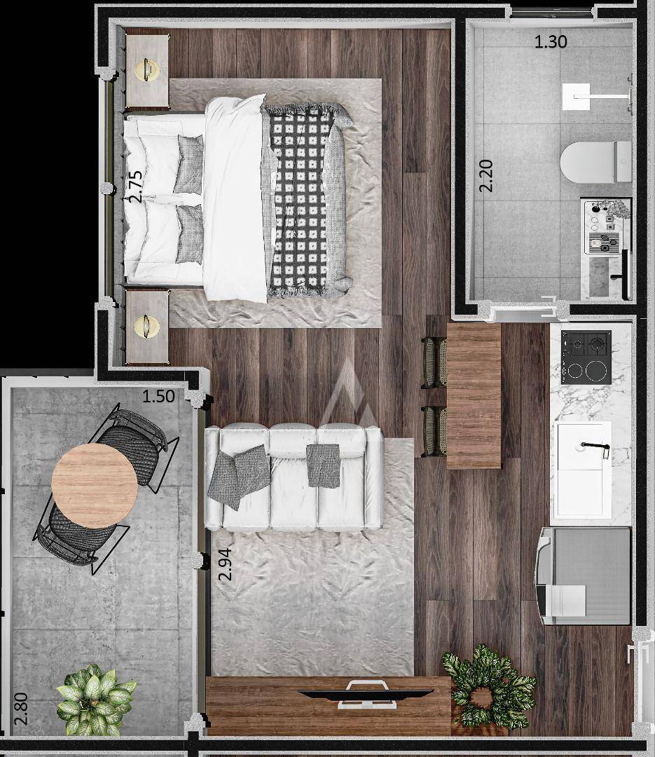 Apartamento, 1 quarto, 31 m² - Foto 1