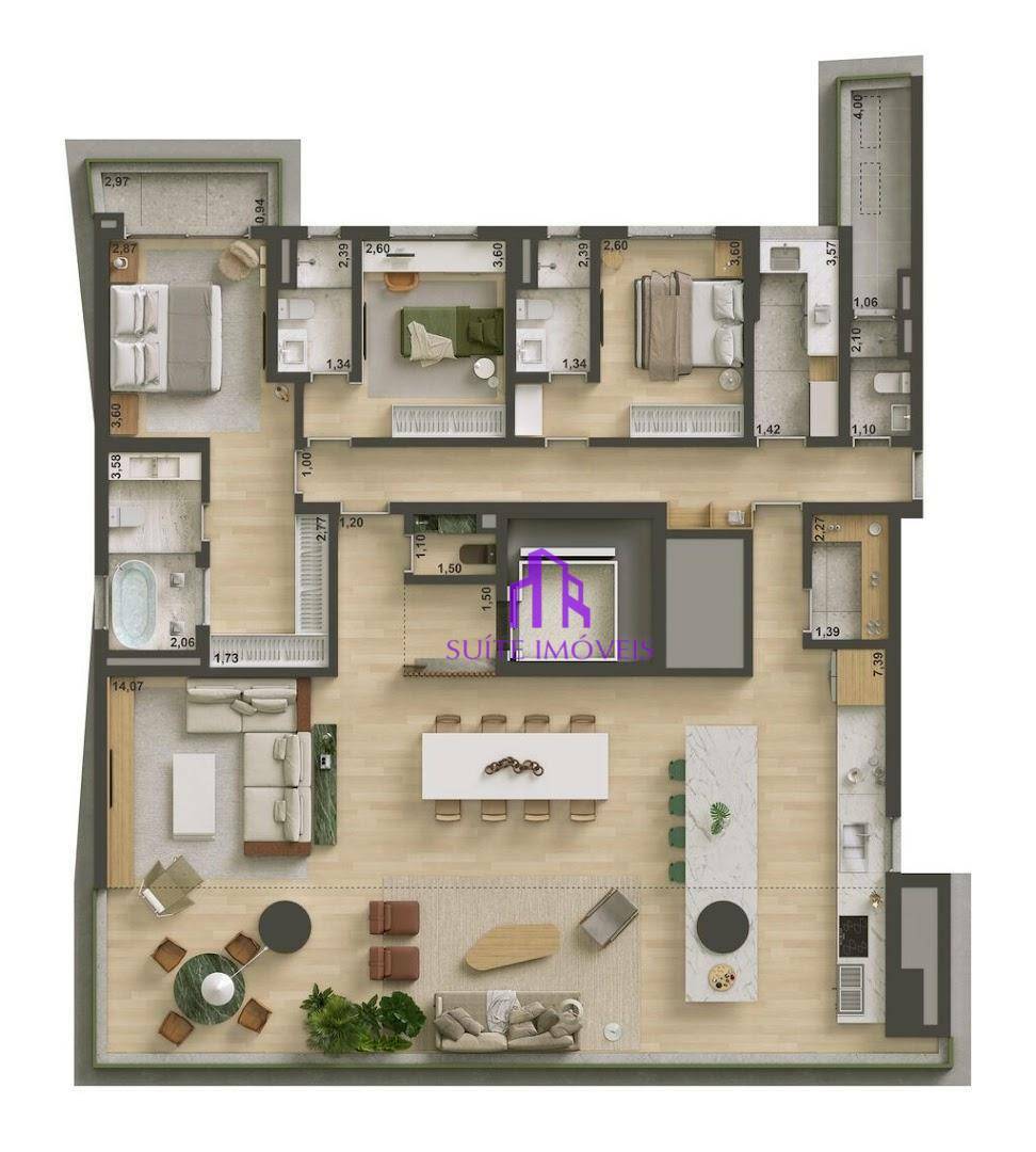 Apartamento à venda com 4 quartos, 265m² - Foto 12