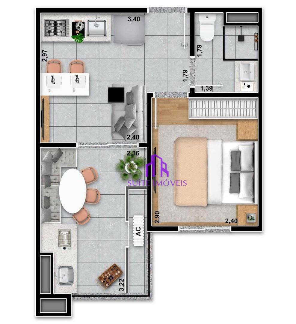 Apartamento à venda com 1 quarto, 30m² - Foto 9