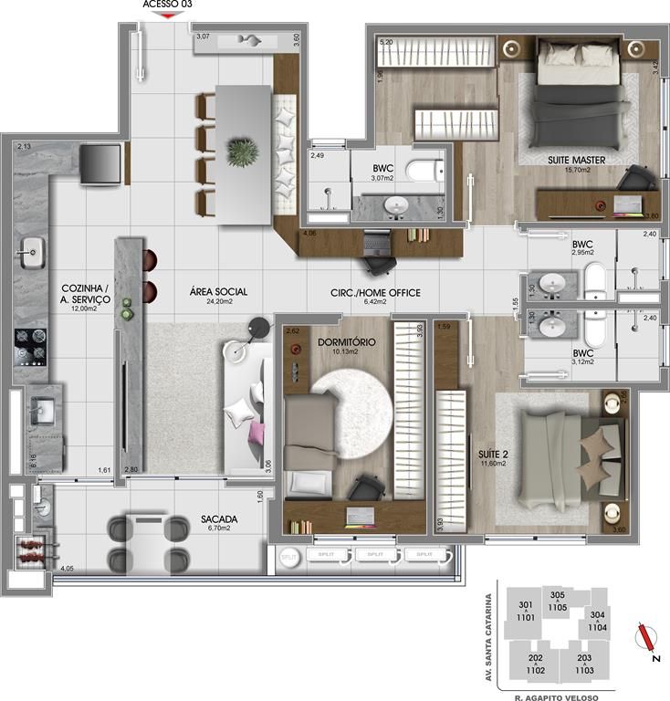 Apartamento à venda com 2 quartos, 76m² - Foto 15