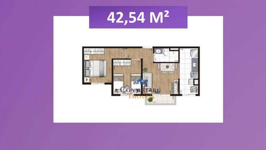 Apartamento à venda com 2 quartos, 42m² - Foto 6