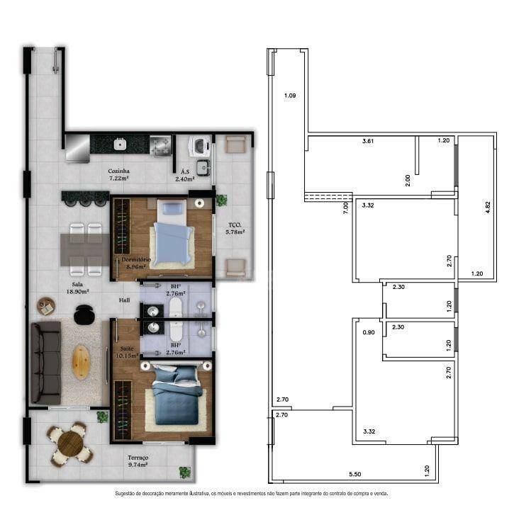 Apartamento à venda com 2 quartos, 83m² - Foto 3