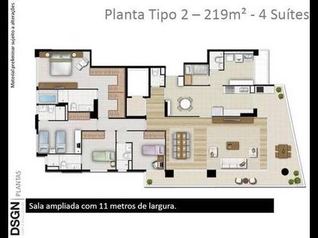 Apartamento à venda com 4 quartos, 210m² - Foto 7