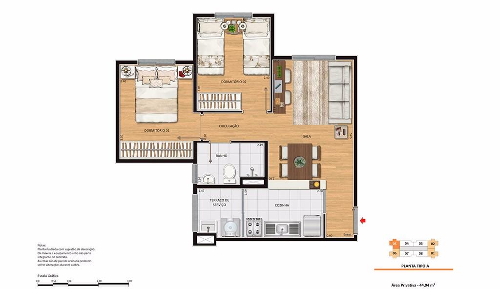 Apartamento à venda com 2 quartos, 46m² - Foto 10