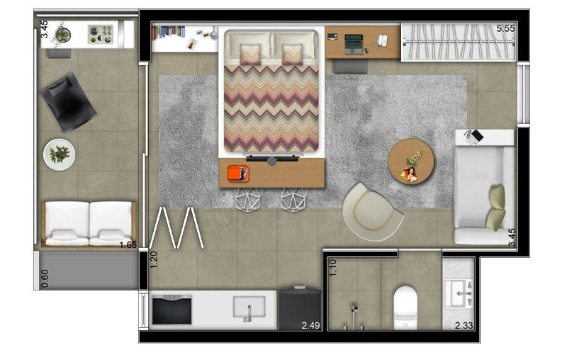 Apartamento à venda com 1 quarto, 35m² - Foto 7