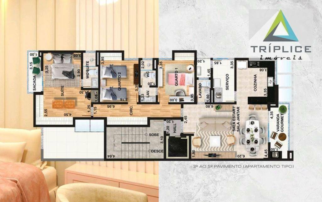 Apartamento à venda com 3 quartos, 133m² - Foto 10