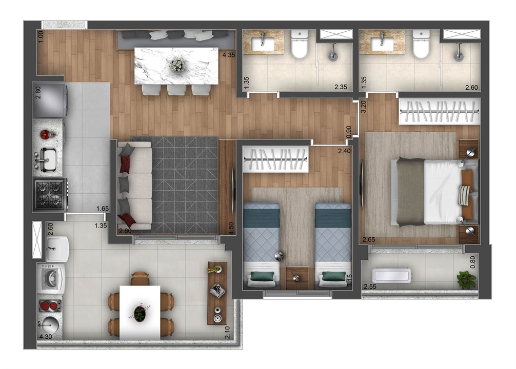 Apartamento à venda com 2 quartos, 65m² - Foto 6