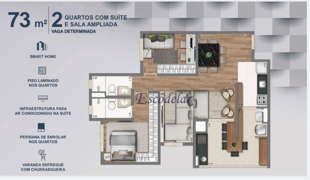 Apartamento à venda com 3 quartos, 73m² - Foto 9