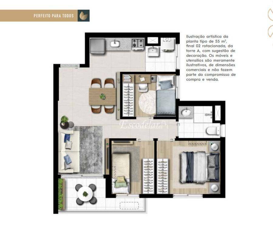 Apartamento à venda com 3 quartos, 55m² - Foto 26