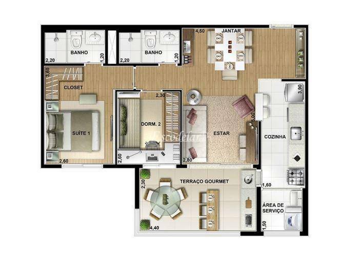 Apartamento à venda com 2 quartos, 96m² - Foto 8