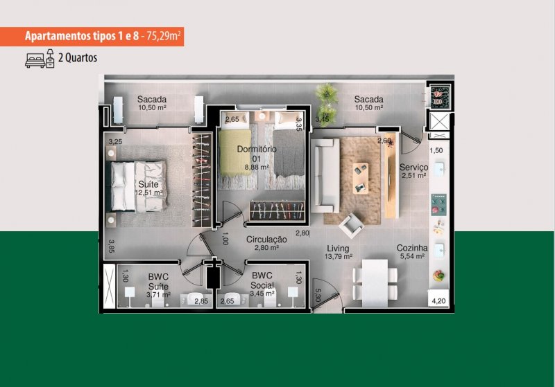 Apartamento à venda com 2 quartos, 75m² - Foto 23