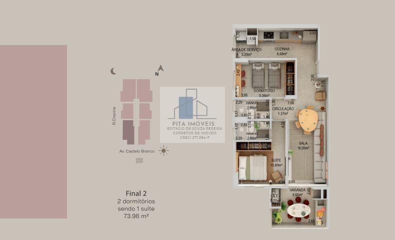 Apartamento à venda com 2 quartos, 69m² - Foto 22