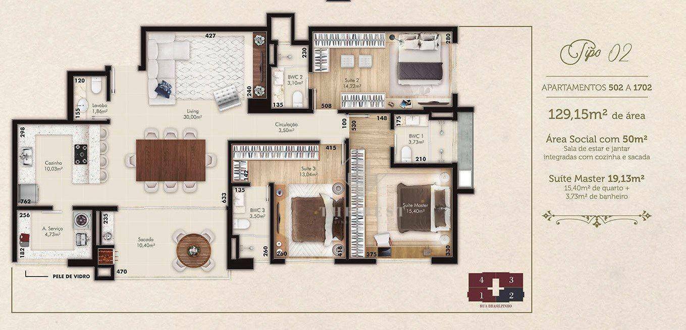 Apartamento à venda com 3 quartos, 129m² - Foto 16