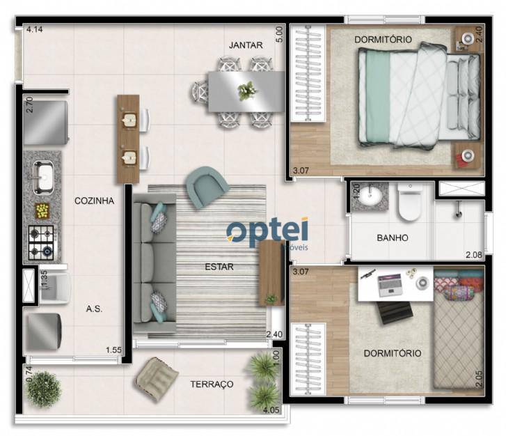 Apartamento à venda com 2 quartos, 48m² - Foto 1