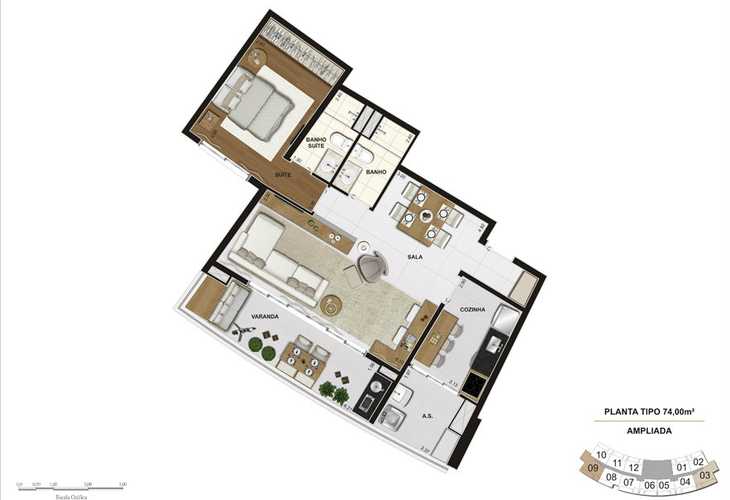 Apartamento à venda com 1 quarto, 55m² - Foto 9