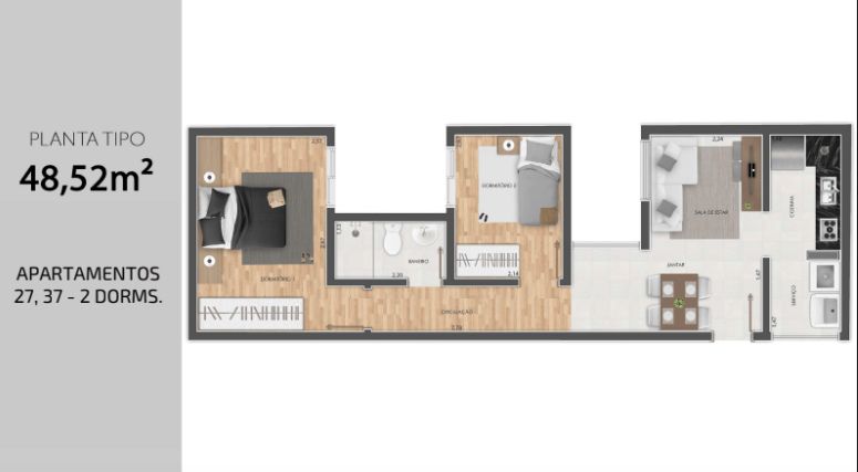 Apartamento à venda com 3 quartos, 59m² - Foto 23