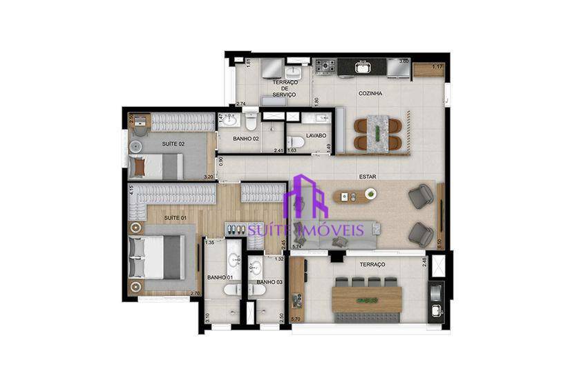 Apartamento à venda com 3 quartos, 110m² - Foto 24