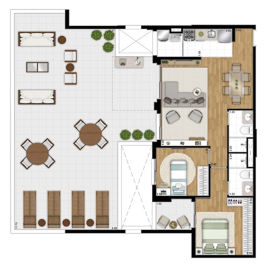 Apartamento à venda com 2 quartos, 142m² - Foto 6