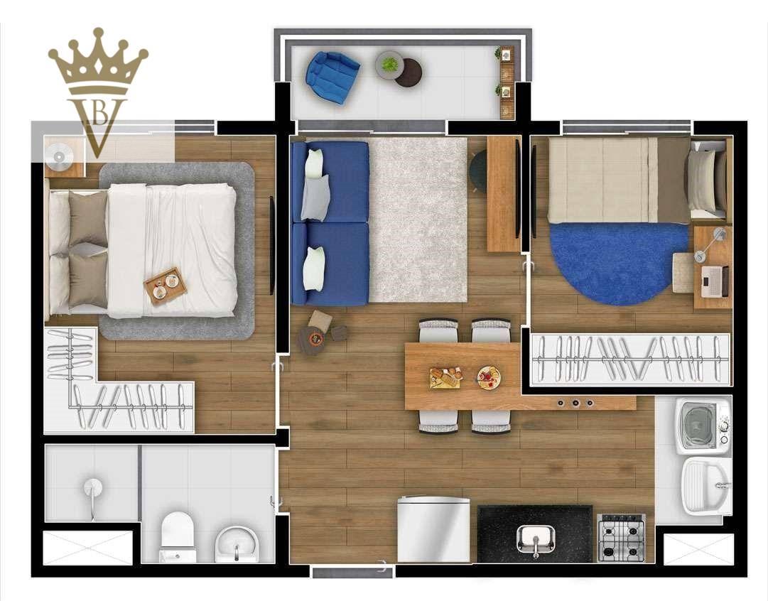 Apartamento à venda com 2 quartos, 37m² - Foto 2