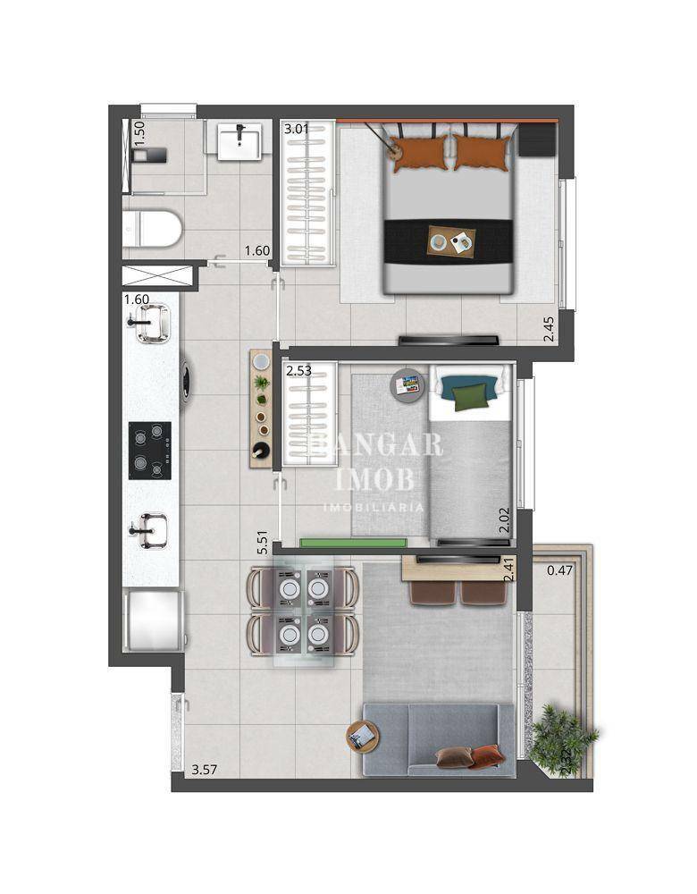 Apartamento à venda com 2 quartos, 35m² - Foto 14