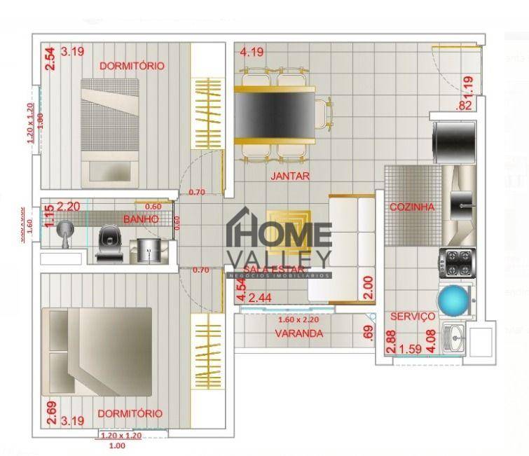 Apartamento à venda com 2 quartos, 48m² - Foto 10